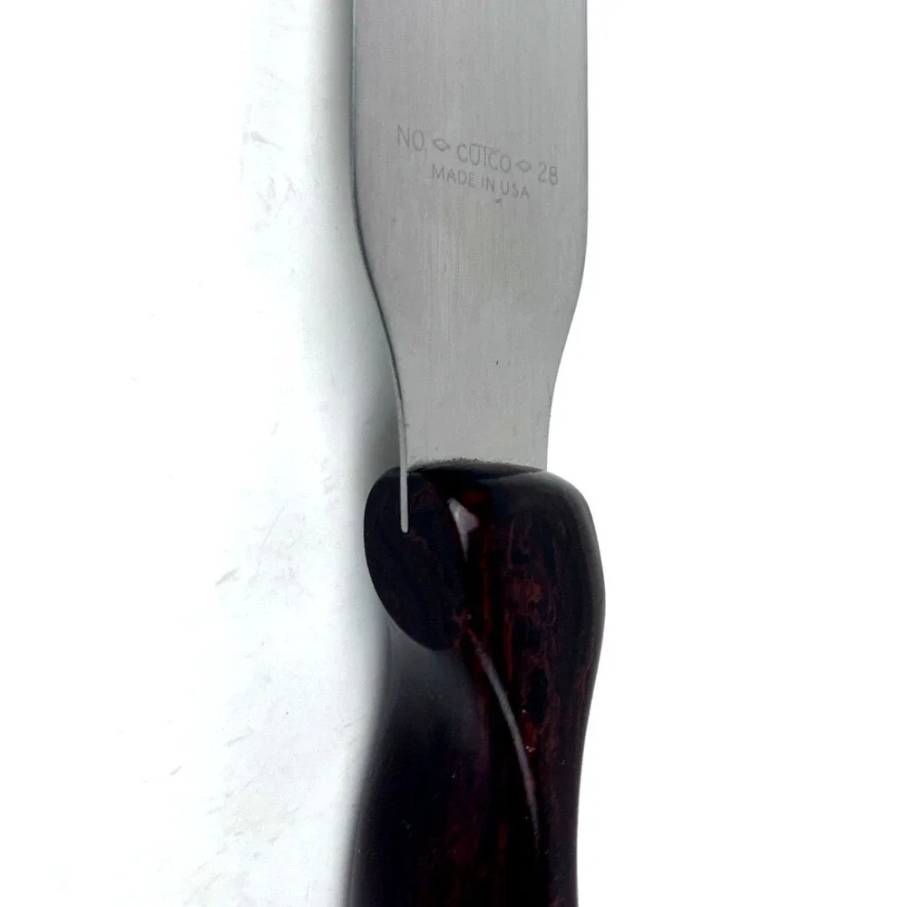 VTG Cutco Cake Icing Spreader Frosting Knife #28 Contoured Iconic brown handle